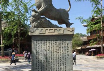 售樓部白虎雕塑，噴砂發(fā)光雕塑，彩繪題材