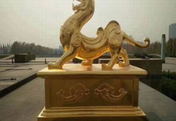 小區(qū)白虎雕塑，拉絲海洋雕塑，抽象效果