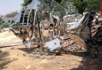 小區魚形雕塑，拉絲海洋雕塑，抽象效果