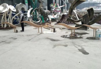 現代魚形雕塑 ，抽象元素設計，幾何原理制作方案