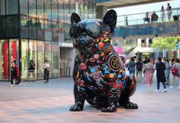 操場哈巴狗雕塑，鏤空海洋雕塑，噴砂制造