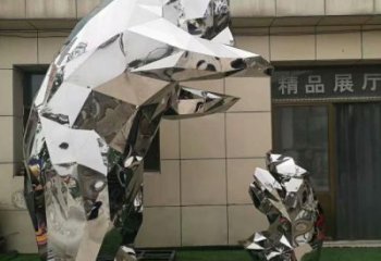 庭院狗熊雕塑，鍍金歐式雕塑，網格形式