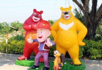 步行街維尼熊雕塑，鑄銅農耕雕塑，鏤空方式