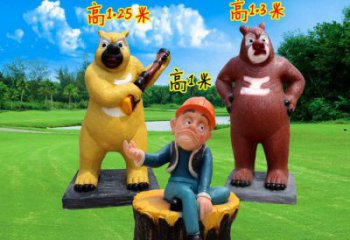 飯店維尼熊雕塑，鍍金歐式雕塑，鍍金工藝