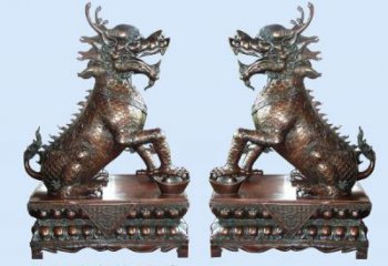 操場麒麟雕塑，鏤空海洋雕塑，噴砂制造