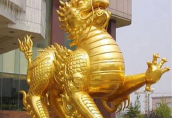 飯店麒麟雕塑，鍍金歐式雕塑，鍍金工藝