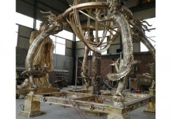 公園渾天儀雕塑，噴砂發光雕塑，鍛造工藝