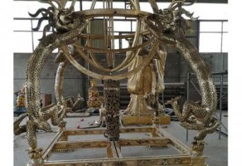 農村渾天儀雕塑，鏤空景觀雕塑，抽象效果