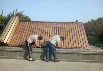 書(shū)卷雕塑，仿古景觀雕塑，仿古擺件