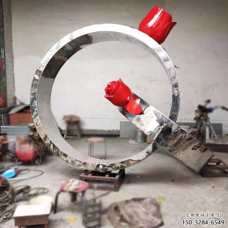 大門口戒指雕塑 發光公園小品 仿真雕塑