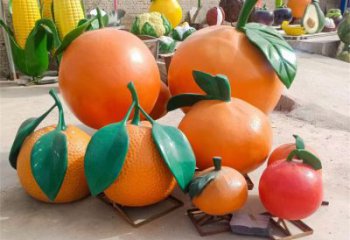 創意橙子雕塑 啞光景觀水果雕塑 公園雕塑