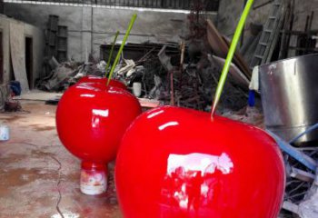 鍛造櫻桃雕塑生產商 懸空餐飲店水果雕塑 戶外雕塑