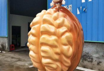 創意核桃雕塑 步行街店門口雕塑 水果小品