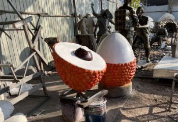 戶外荔枝雕塑 噴漆景觀水果雕塑 燈光雕塑