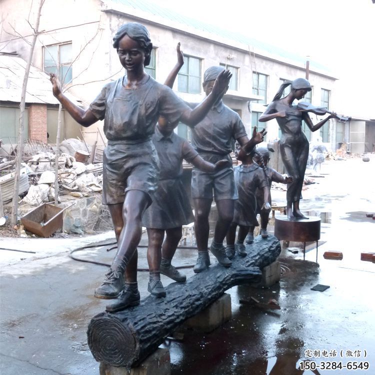 庭院小孩子雕塑 公園草地兒童雕塑 鍛造童趣雕塑