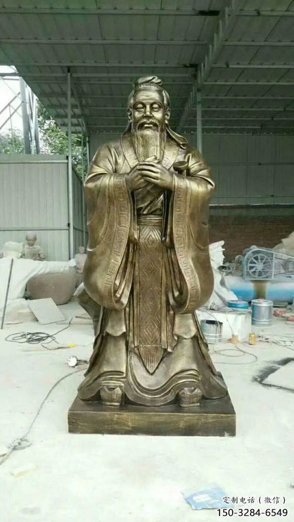 大型孔子雕塑 歐式步行街雕塑 彩繪古代雕塑