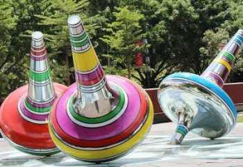 廣場陀螺雕塑 抽象景觀雕塑 烤漆地標雕塑