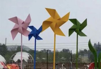 草地風車雕塑 現代校園旋轉雕塑 大型旋轉雕塑