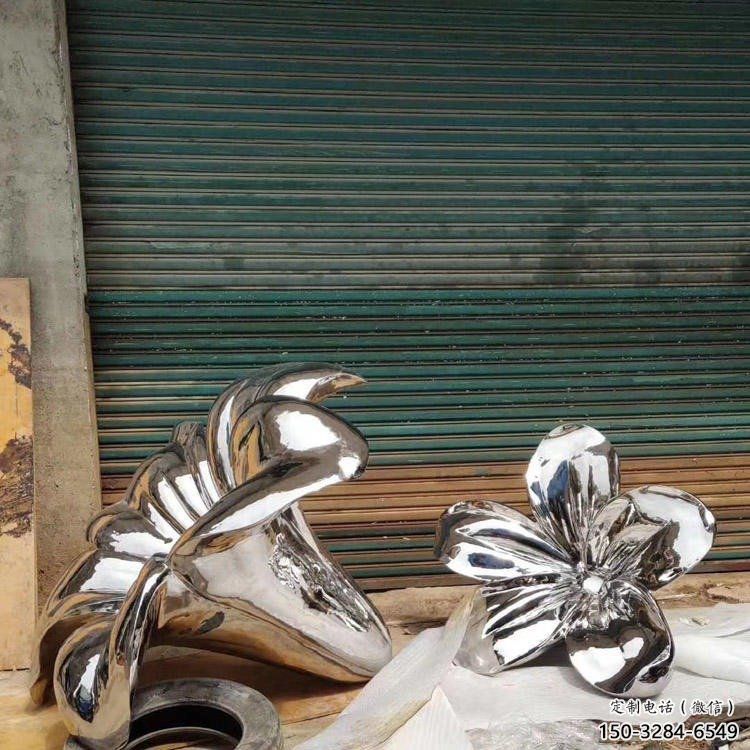 幾何喇叭花雕塑 發(fā)光公園雕塑 大門口花卉雕塑