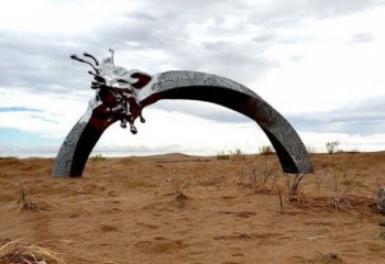 彩虹拱門雕塑，地標景觀雕塑，不銹鋼彩虹拱門雕塑