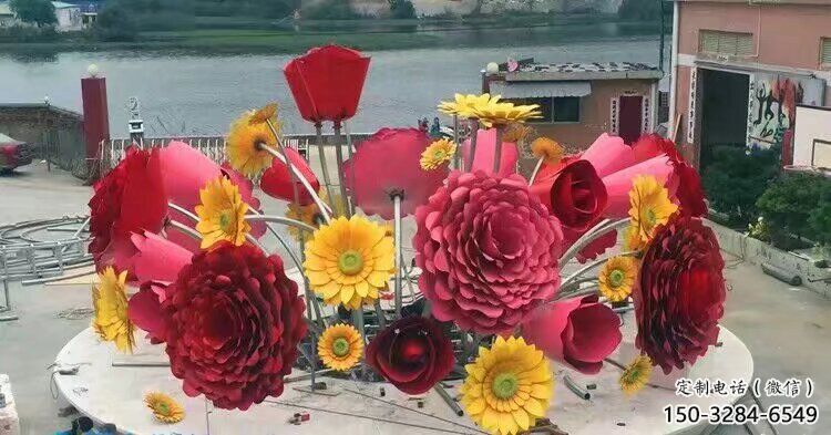 小花籃雕塑訂做，校園雕塑，花卉花籃雕塑花卉花籃雕塑批發(fā)