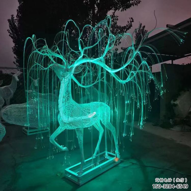 梅花鹿雕塑供應，花園小品，酒店燈光梅花鹿雕塑展品