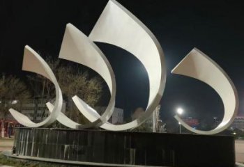 農村帆船雕塑，烤漆景觀雕塑，抽象效果