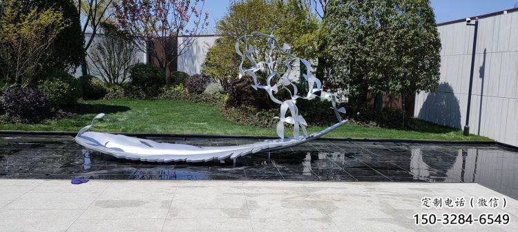 羽毛雕塑優(yōu)選，多彩藝術(shù)，景觀鏡面羽毛雕塑選用