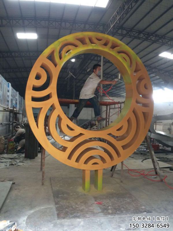 房地產(chǎn)圓環(huán)雕塑，仿古景觀雕塑，噴砂制造