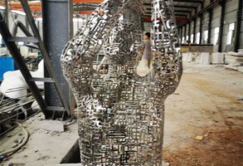 鏤空人物雕塑展品，景觀概念，鐵藝字母人物雕塑優選