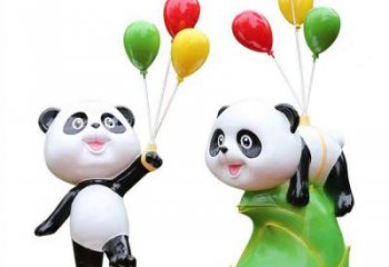 景區熊貓雕塑通用，陸地擺件，卡通熊貓雕塑點擊