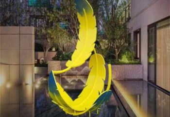 羽毛雕塑優選，陸地擺件，藝術烤漆羽毛雕塑供應