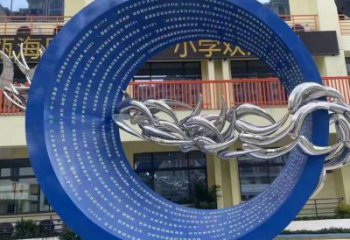 制造圓環(huán)雕塑供需，鋼管組合，烤漆圓環(huán)雕塑供應(yīng)