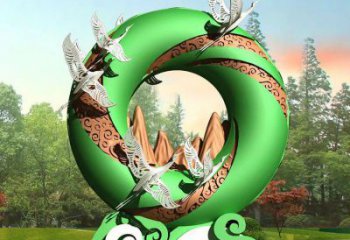 中式圓環(huán)雕塑定價，街頭雕塑，烤漆圓環(huán)雕塑精選