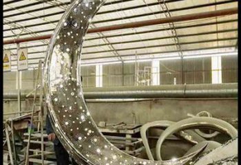 月亮雕塑造型供需，廣場雕塑，燈光鏤空月亮雕塑選用