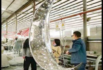 月亮雕塑制作專供，園林裝飾，建筑鏤空月亮雕塑批發