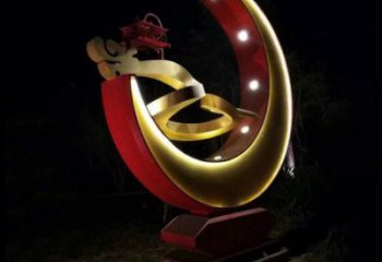 月亮雕塑制造，街景小品，景觀鏤空月亮雕塑優價