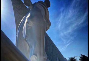 月亮雕塑異型優(yōu)選，城市裝飾，展示月亮馬頭雕塑定做