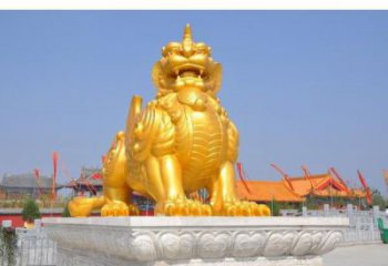 江門廣場(chǎng)貔貅雕塑，動(dòng)物彩繪雕塑，抽象效果