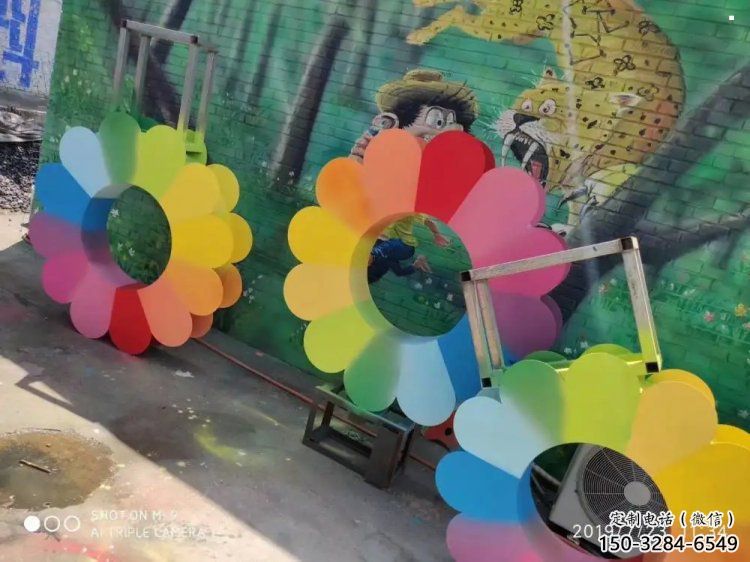 五指山金銀花雕塑廠家，景區雕塑，城市不銹鋼金銀花雕塑