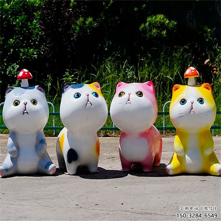 雙陽(yáng)房地產(chǎn)貓咪雕塑，仿古動(dòng)漫雕塑，公園動(dòng)物制造