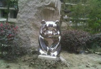 德惠熊貓雕塑服務商，動物美陳雕塑，不銹鋼熊貓雕塑廠家