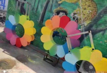 鷹潭金銀花雕塑廠家，景區雕塑，城市不銹鋼金銀花雕塑