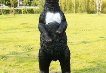 宜春街道黑熊雕塑，仿真動物雕塑，古銅效果