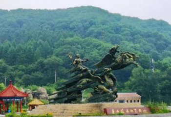 撫州夸父逐日雕塑，鑄銅神話人物雕塑