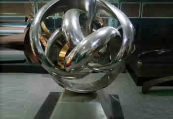 巴彥淖爾地產(chǎn)雙環(huán)雕塑定做，城區(qū)小品，景觀不銹鋼雙環(huán)雕塑定價(jià)