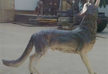 永寧銅狼雕塑廠家，銅雕動物狼，仿真工藝制作