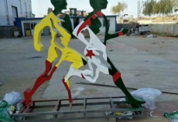 都蘭賽跑雕塑，鏤空工藝制作，不銹鋼烤漆體育人物雕塑