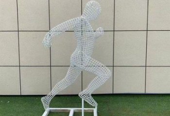 陽泉鏤空運動員雕塑訂做，城市雕塑，鐵藝體育人物雕塑廠