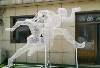 巴中鏤空體育雕塑供求，白鋼構件，鐵藝人物雕塑觀賞型